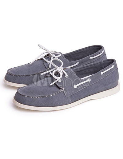  Casual Shoes   on Vancl Popular Gray Cow Leather Casual Shoes For Men   Milanoo Com