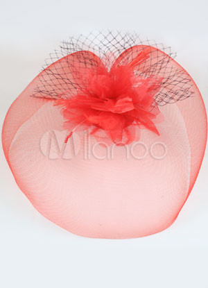 Fabulous Red Net Bridal Veil