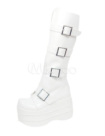    Shoes on White 3 9 10    High Heel Round Toe Lolita Shoes