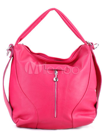 Pink Cowhide Polyester30*3*15cm Shoulder Bags For Women