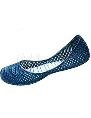 Beautiful Flat Shoes on Beautiful Blue Plastic Flat Jelly Shoes   Milanoo Com