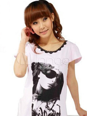 Sweet White Cotton House Dress For Woman<br />

