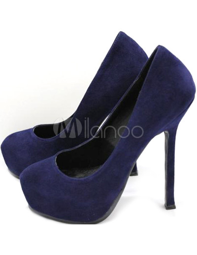 Navy Blue Kitten Heel Shoes on Blue 5 1 2   High Heel 1 1 5   Platform Suede Womens Fashion Shoes