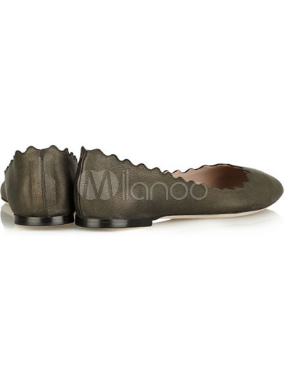 Flat Shoes Womens on Easeful Khaki Sheepskin Womens Flat Shoes   Milanoo Com