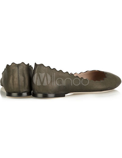 Flat Shoes Womens on Easeful Khaki Sheepskin Womens Flat Shoes Milanoo Com