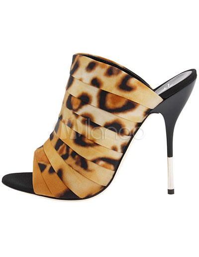 Fashion Footwear Stores on Leopard 3 1 2 Heel Sheepskin Fashion Shoes