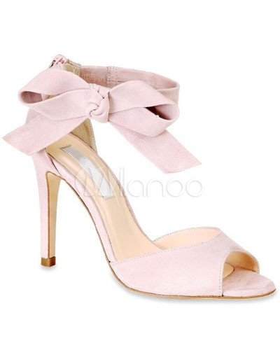 Women Fashion Shoes on Pink 3 9 10   High Heel Bow Zipper Fashion Shoes   Milanoo Com