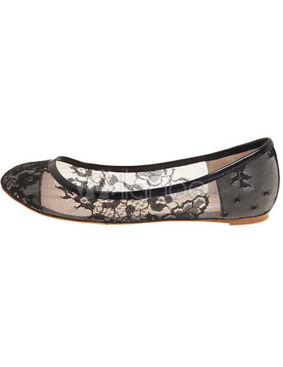 Cheap Flat Wedding Shoes on Vogue Black Gauze Flat Shoes For Ladies