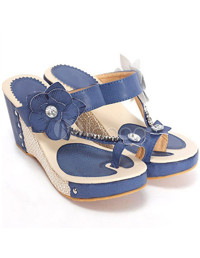 Black Wedge Shoes  Women on Wedge Shoes Blue Women   Wedge Shoes