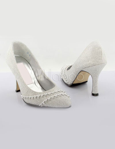 Sparkly Wedding Shoes on Elegante Escarcha De Plata De 3 1 5 Zapatos De Tac N Alto De La