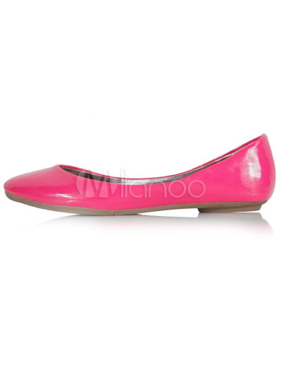 Flat Shoe on Hermosa Rosa Roja 2 5 Pu Zapatos Apartamento Mujer Milanoo Com