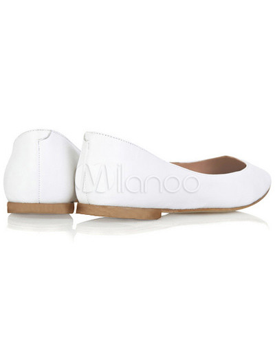 Comfortable Womens Sandals on Comfortable White Pu Womens Fashion Flat Shoes   Milanoo Com