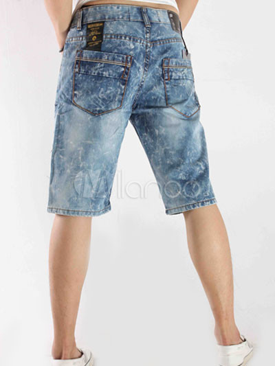 Cool Clothes on Cool Blue 98 Cotton 2 Fiber Short Jeans For Men Milanoo Com