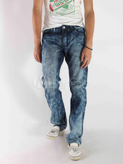 Cool Blue Denim 98% Bamboo Cotton 2% Bamboo Fiber Mens Jeans