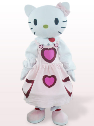 Female Hello Kitty in Wedding Dress Adult Mascot Funny Costume