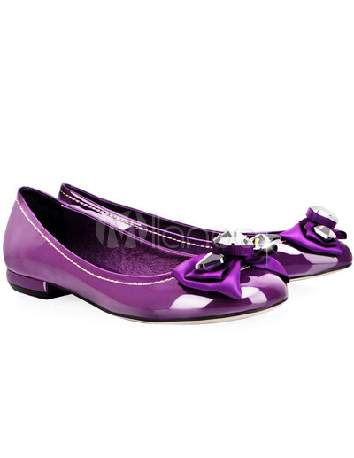 Purple Patent Leather Shoes on Zapatos De Charol Mariposa Para Mujeres Plana P Rpuras Milanoo