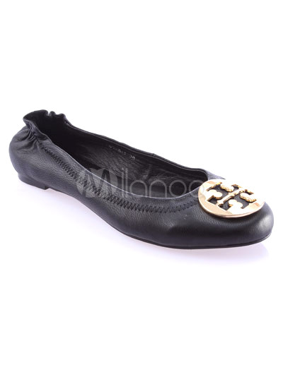 Flat Shoes Womens on Gorgeous Black Sheepshin Womens Flat Shoes   Milanoo Com