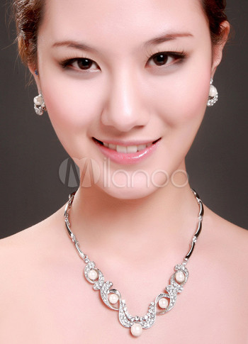 Bridal Wedding Jewelry Sets on Diamond Rhinestone Necklace And Earrings Wedding Bridal Jewelry Set