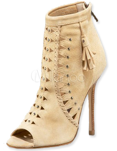 Fashion Shoes Stores on Apricot 4    High Heel Suede Fashion Ankle Shoes