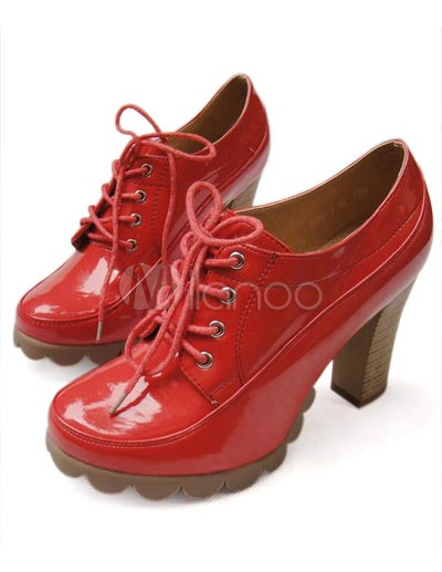 Womens High Heels Shoes on Red 3 9 10  High Heel 4 5  Platform Pu Patent Leather Womens Shoes