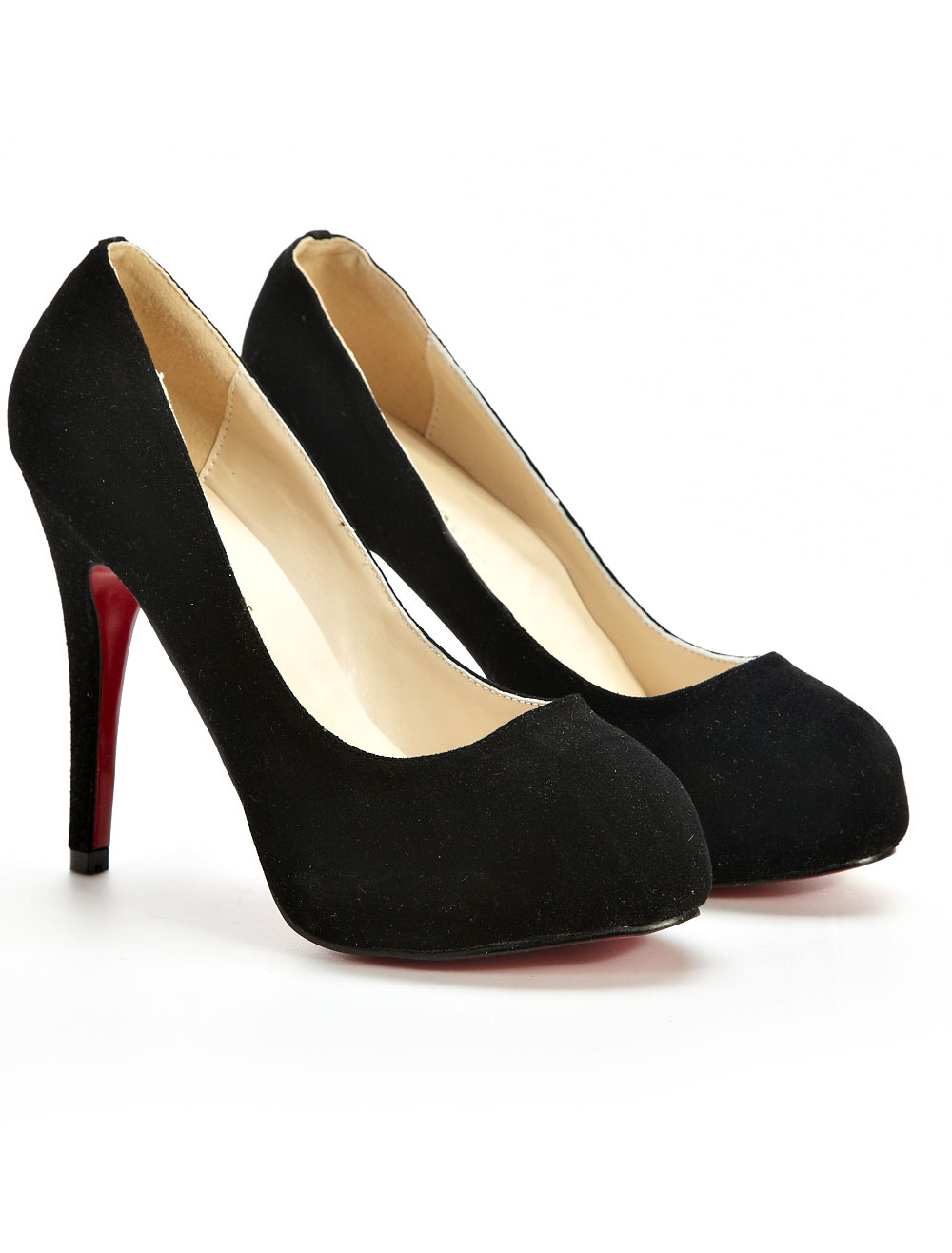 4 7/10'' High Heel Black Kid Suede Sexy Pumps