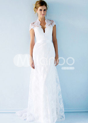 Pink Lace Taffeta Wedding Dress