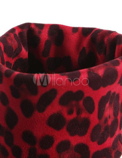Womens Fashion Boots Knee on Leopard Stretch Suede Women S Over The Knee High Boots Milanoo Com