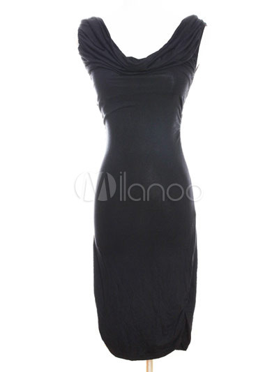 Clothing Club on Slim Black Silk Wadding Backless Club Bodycon Dress   Milanoo Com