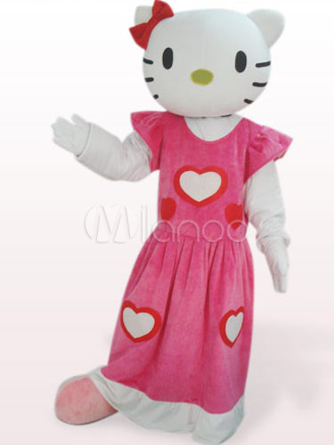 Female Hello Kitty in Wedding Dress Adult Mascot Funny Costume