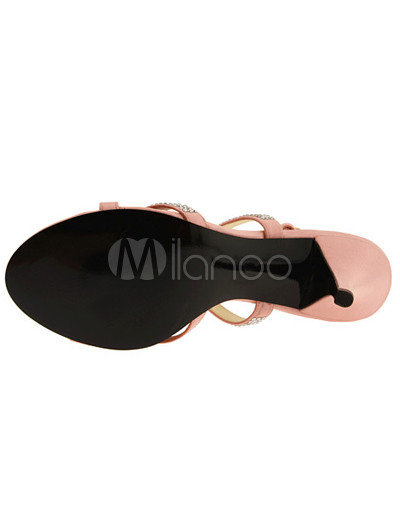 Prom Shoes High Heels 2011 on Elegante Rosa 3 1   10  De Tac  N Zapatos De Raso De Noche   Milanoo