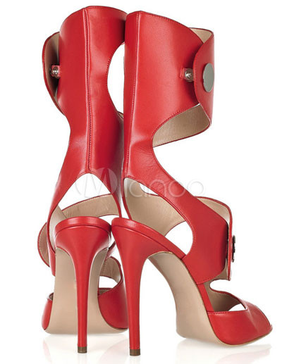 Women Fashion Shoes on 10 High Heel Red Pu Womens Fashion Shoes Milanoo Com