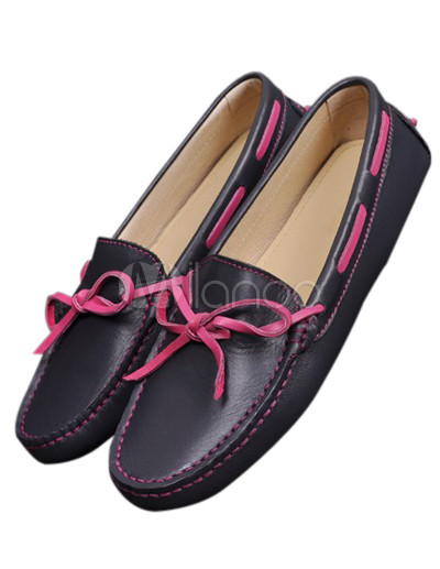 Flat Shoes Women on Sheepskin Gum Rubber Sole Women S Flat Boat Shoes Milanoo Com