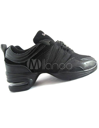 Jazz Shoes on Cool Zapatos Negros De Jazz Para Mujeres De Malla De Pu   Milanoo Com