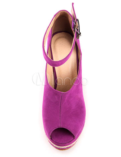 Womenshoes Wide Width on Flannel Fabric Ankle Strap Women S Platform Shoes   Milanoo Com
