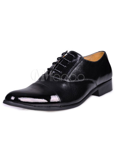 Boys Dress Boots on Zapatos De Vestir Formales Vaca Negra Suela Pu Masculino Milanoo