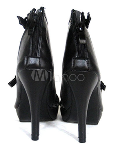 Mens High Heel Shoes on Pu Leather Peep Toe Side Hollow Out High Heel Shoes Milanoo Com