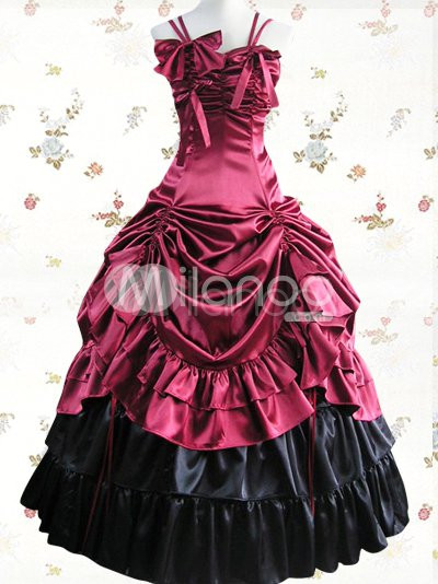 Classic Lolita Rococo Victorian Red Long Gown Wedding Dress steampunk buy now online