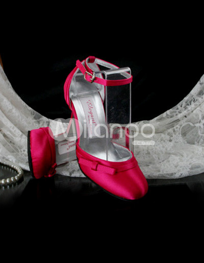 Ankle Strap Wedding Shoes on Red 3 1 2   Heel Ankle Strap Ribbon Satin Wedding Shoes   Milanoo Com