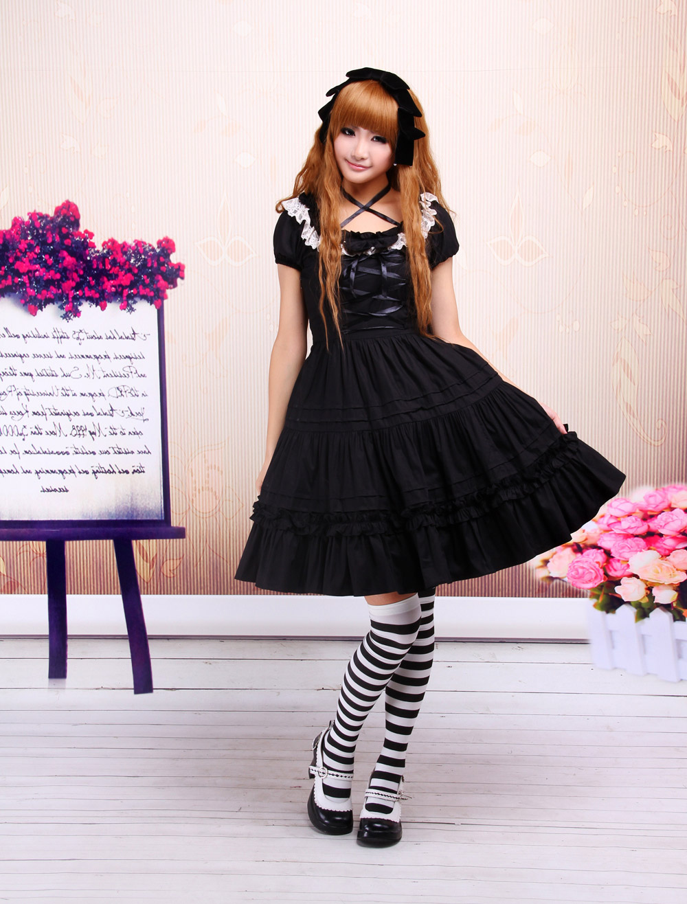 Cotton Black Lace Classic Lolita Dress