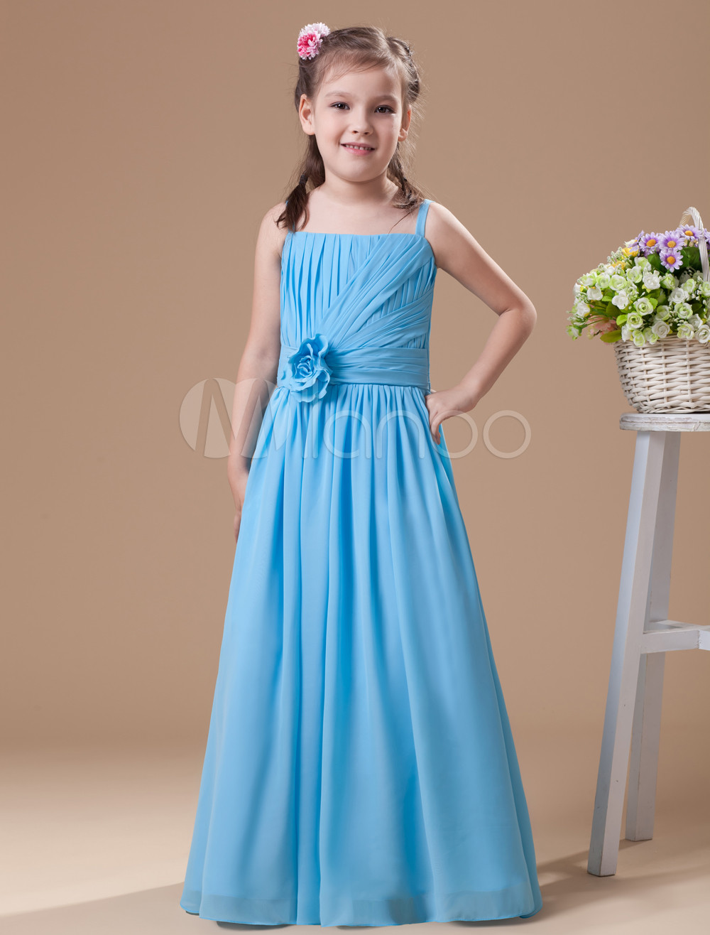 Brown chiffon junior bridesmaid dresses