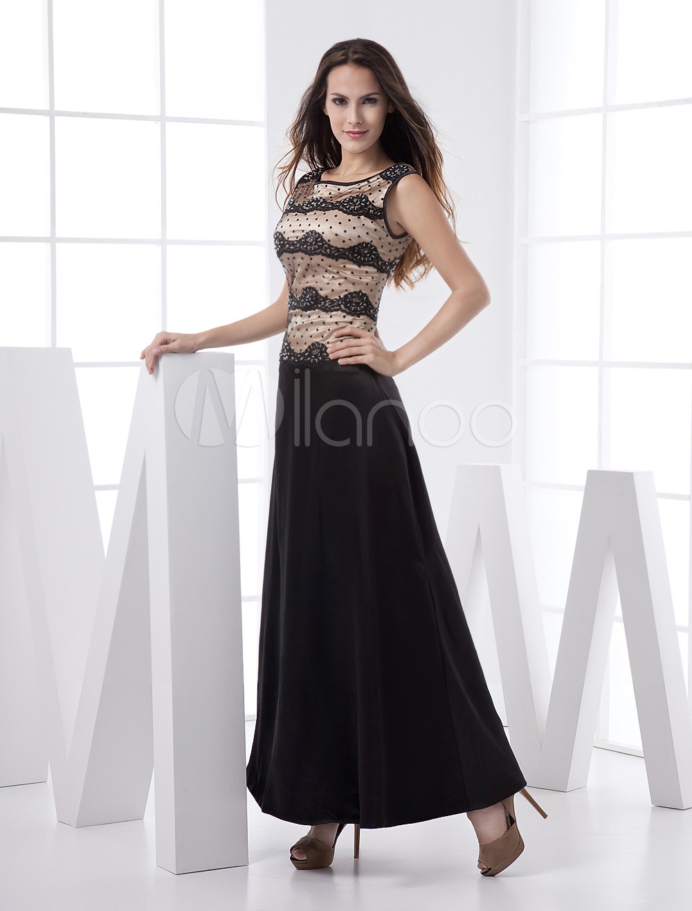 black satin lace