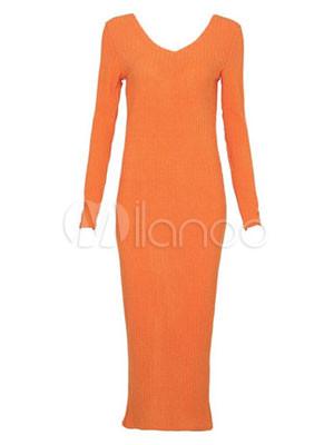 Maternity Sweater Dress on Neck Knitting Long Sleeve Women S Sweater Maxi Dress Milanoo Com