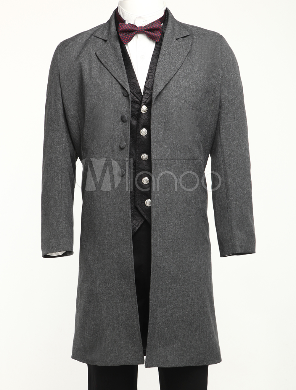 Cool Charcoal Gray Jazz Cloth Mens Long Coat steampunk buy now online