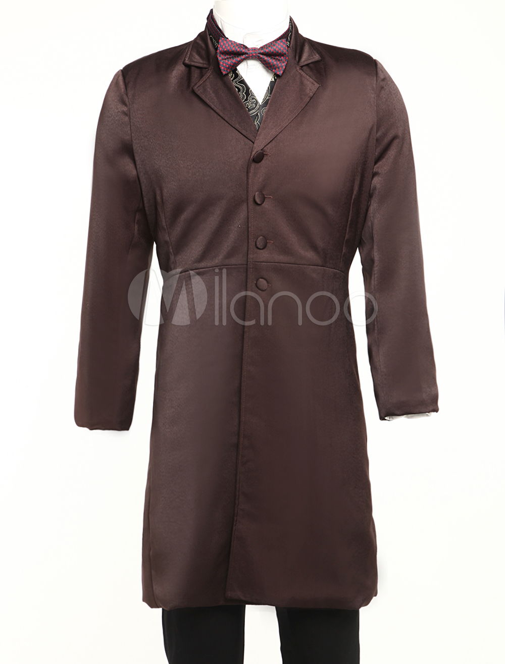 Dark Brown Lapel Full Length Buttons Mens Steampunk Coat steampunk buy now online