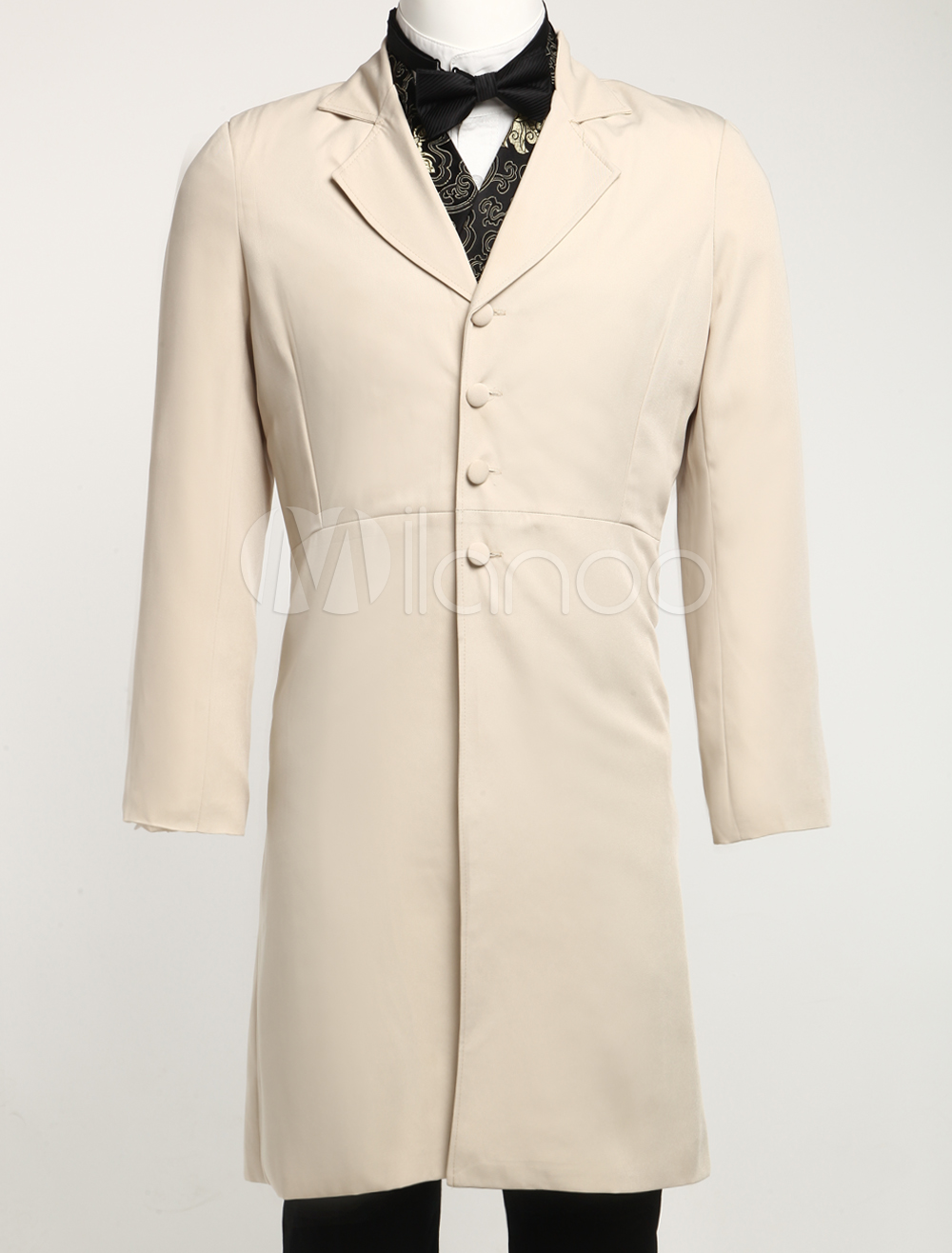 Handsome Khaki Lapel Full Length Buttons Jazz Cloth Mens Steampunk Coat steampunk buy now online