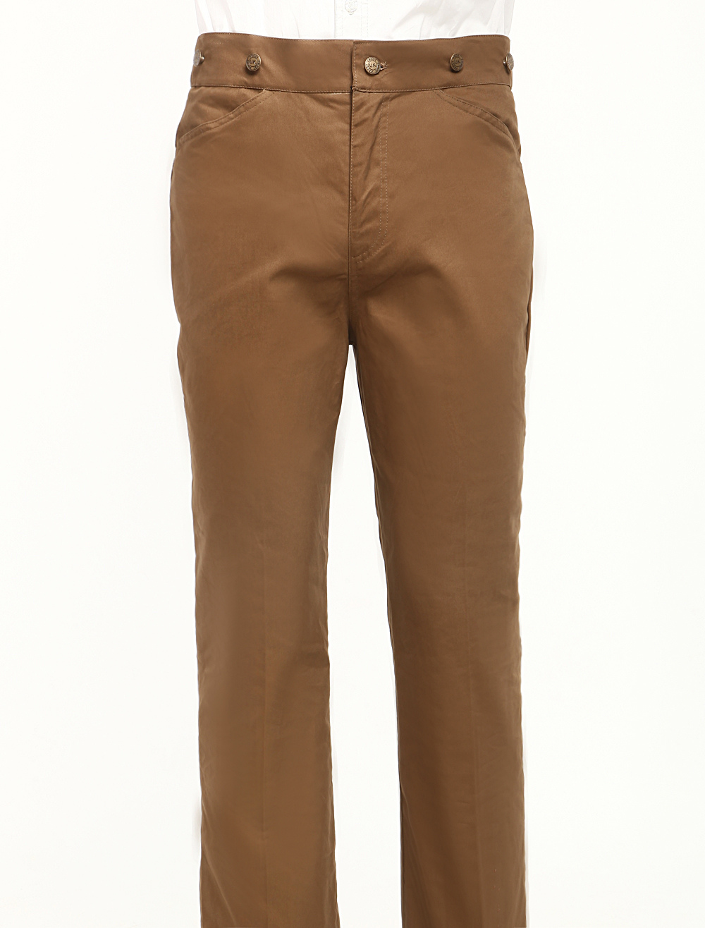 Modern Nut-brown Cotton Mens Steampunk Trousers steampunk buy now online