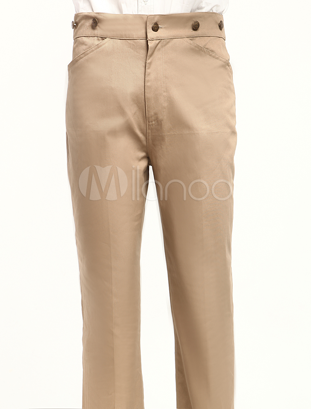 Popular Khaki Cotton Fabrics Mens Steampunk Trouser steampunk buy now online