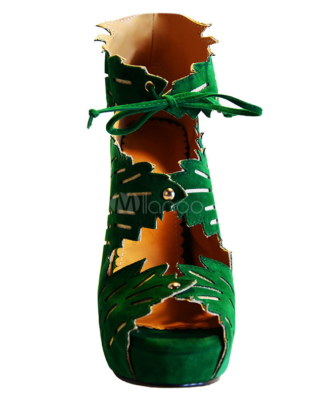 Green Monogram Suede Stiletto Heel Gladiator Sandals - Milanoo Green Monogram Suede Stiletto Heel Gladiator Sandals - Milanoo