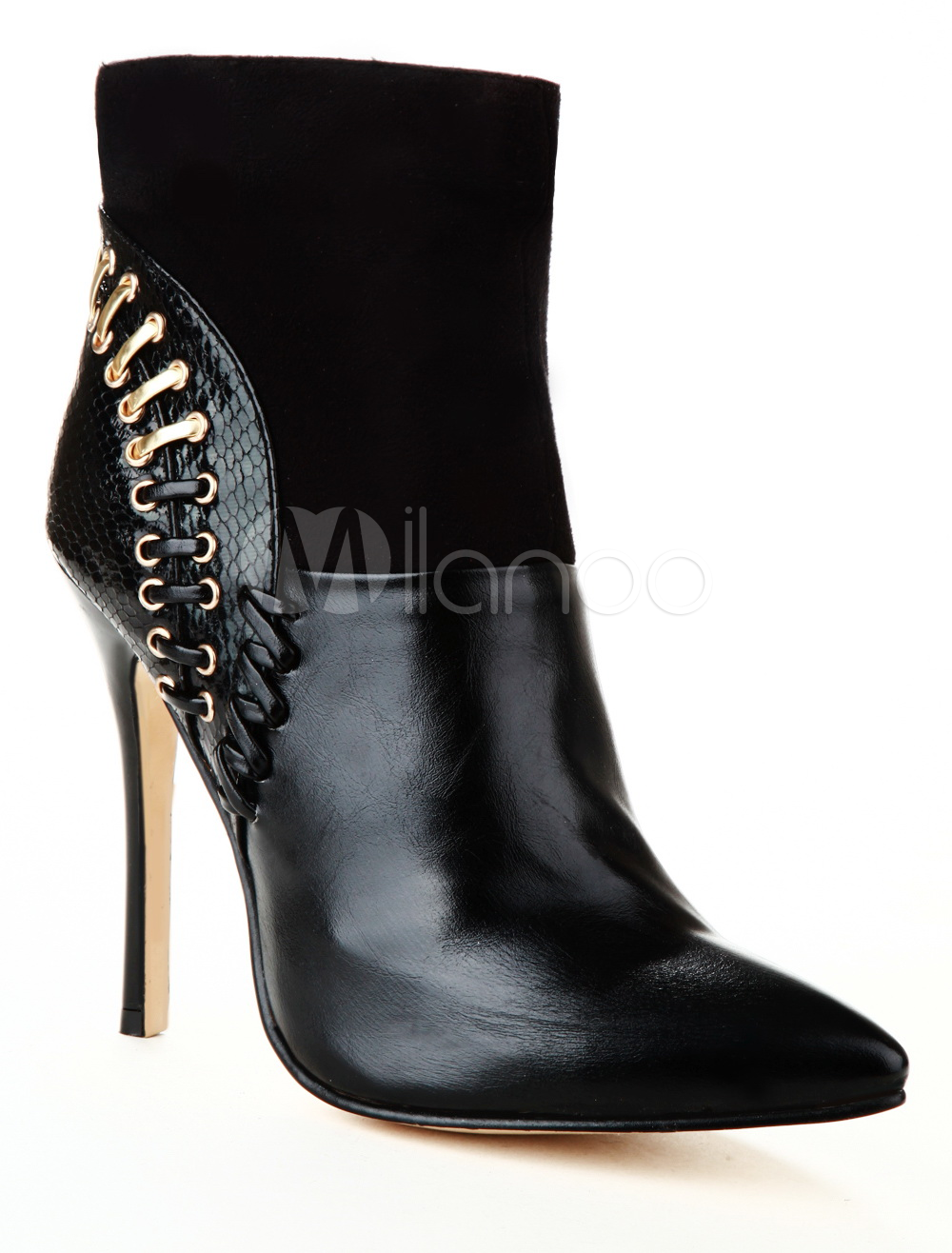 high heel sheepskin boots