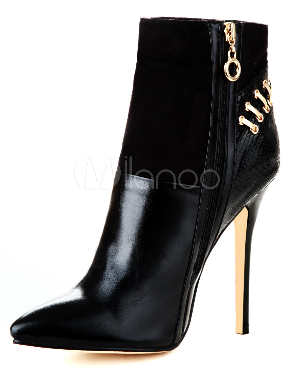 high heel sheepskin boots